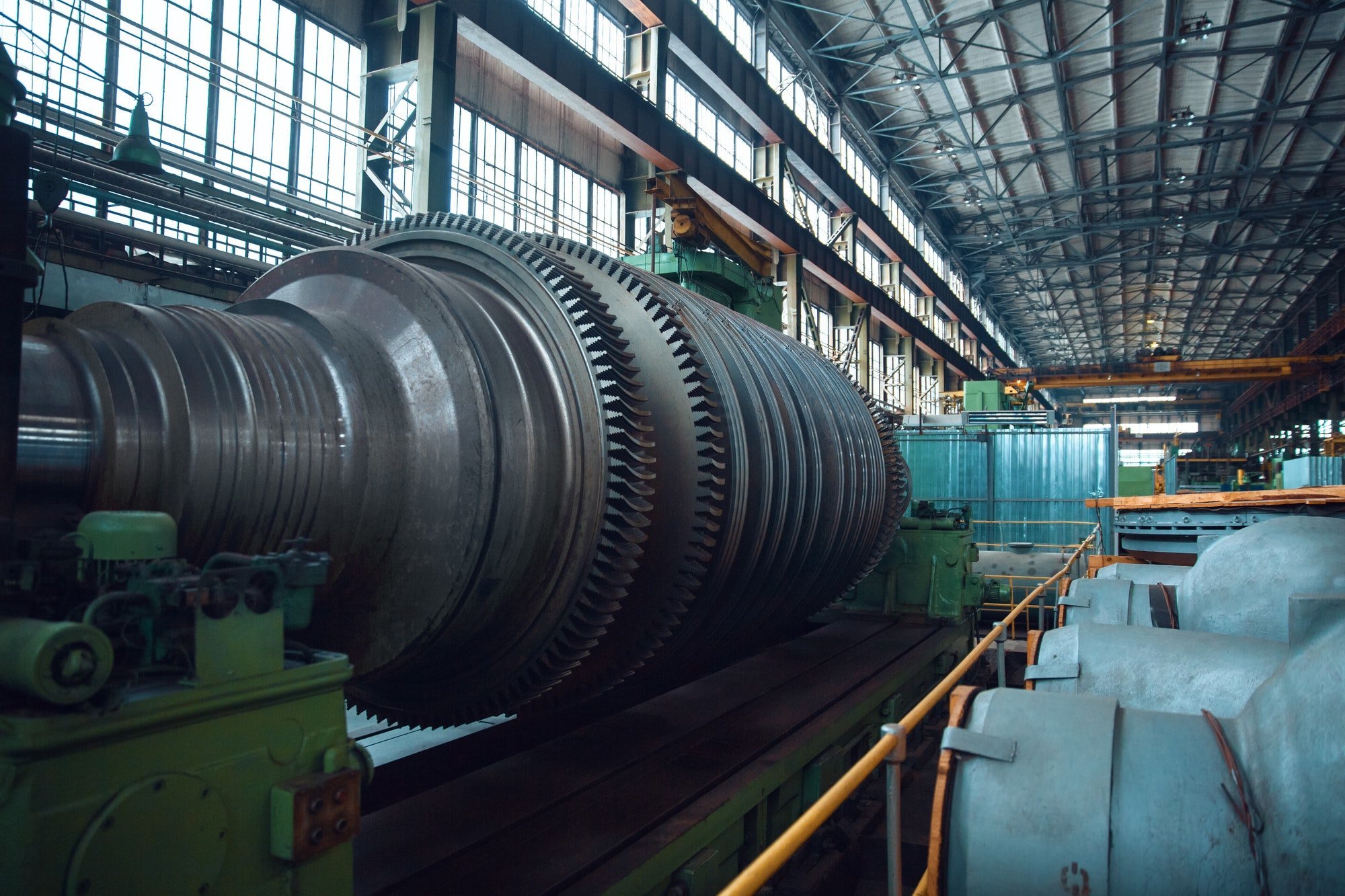 Turbine manufacturing factory, gears, nobody